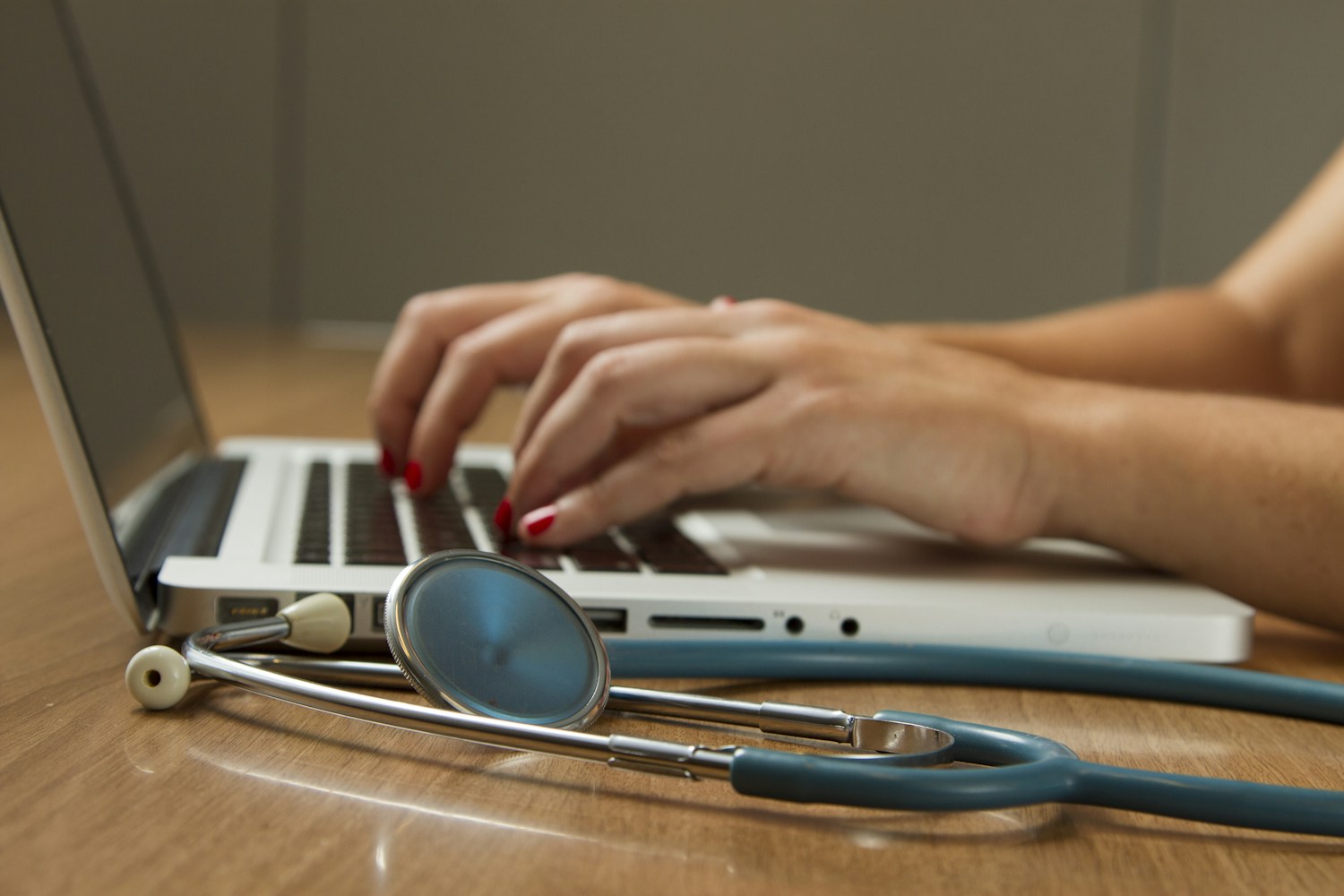 Clinician reviewing data